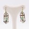 18 Karat Yellow Gold Earrings with Emeralds and Diamonds, 1960s, Set of 2, Image 6