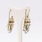 18 Karat Yellow Gold Earrings with Emeralds and Diamonds, 1960s, Set of 2, Image 5