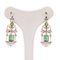 18 Karat Yellow Gold Earrings with Emeralds and Diamonds, 1960s, Set of 2 1