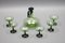 Mid-Century Modern Green and Black Glass Decanter and Glasses, 1950s, Set of 7, Image 10