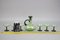 Mid-Century Modern Green and Black Glass Decanter and Glasses, 1950s, Set of 7 15