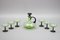 Carafe et Verres Mid-Century Moderne en Verre Vert et Noir, 1950s, Set de 7 12