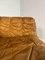 Mid-Century Cognac Leather Lounge Sofa in Oak, 1970s, Image 13