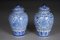 Asian Lidded Vases in Porcelain, 20th Century, Set of 2 2