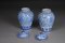 Jarrones asiáticos de porcelana con tapa, siglo XX. Juego de 2, Imagen 6