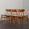 Mid-Century Danish Teak and Oak Chairs in Grey Wool from Farstrup Møbler, 1960s, Set of 6, Image 5