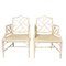 20th Century Chinese Chippendale Faux Bambo Chairs, Set of 2 1