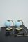 Bedside Lights with Blue Glass and Bronze Feet, Set of 2 13