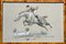 Henri Vincent-Anglade, The Long Jump, Gouache and Crayon on Paper, Framed, Image 1