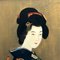Ukiyo-e Reverse Glass Painting of Japanese Woman, Shōwa Era 4