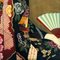 Peinture sur Verre Ukiyo-e d'une Japonaise, Époque Shōwa 3