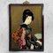 Pittura su vetro rovesciata Ukiyo-e di donna giapponese, era Shōwa, Immagine 1