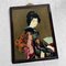 Ukiyo-e Reverse Glass Painting of Japanese Woman, Shōwa Era 7