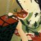 Pintura de vidrio inverso Ukiyo-e de Ikebana, era Shōwa, Imagen 4