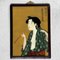 Ukiyo-e Reverse Glass Painting of Opium Smoker, Shōwa Era 1