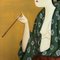Ukiyo-e Reverse Glass Painting of Opium Smoker, Shōwa Era 7