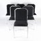 Vintage Chrome and Black Fabric Chairs, 1970s, Set of 6, Image 1