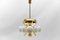 Lámpara Orbit Mid-Century moderna de cinco brazos de oro y vidrio opalino, años 60, Imagen 1