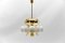 Lampada Mid-Century moderna a cinque braccia in vetro opalino dorato, anni '60, Immagine 2