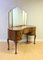 Antiker Art Deco Frisiertisch mit Dreifachspiegeln & Queen Ann Beinen 6