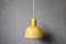 Skandinavische Deckenlampe aus Glas & Messing in Gelb 5
