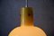 Skandinavische Deckenlampe aus Glas & Messing in Gelb 4
