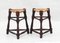 Set of French Provincial Triangular Rush Seat Tabouret Stools, 1950s 1