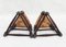 Set of French Provincial Triangular Rush Seat Tabouret Stools, 1950s 3