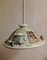 Lámpara de techo vintage hecha a mano de cerámica figurativa coloreada, 1990, Imagen 5