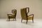 Wingback Armchairs in Poplar and Mohair by Orlando Orlandi, Italy, 1950s, Set of 2 3