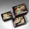 Japanese Art Deco Lacquered Nesting Storage Boxes, 1940s, Set of 3 8