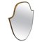 Mid-Century Modern Brass Shield Shaped Wall Mirror in the style of Gio Ponti, 1950s, Image 1