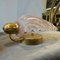Mid-Century Modern Brass and Shell Shaped Pink Murano Glass Wall Sconces, 1980s, Set of 2, Image 4