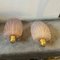Mid-Century Modern Brass and Shell Shaped Pink Murano Glass Wall Sconces, 1980s, Set of 2, Image 11