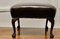 Chunky Oak Cabriole Leg Leather Library Stool, 1890s 6