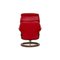 Capri Lounge Chair in Red Leather and Footstool from Stressless, Set of 2 10