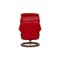 Capri Lounge Chair in Red Leather and Footstool from Stressless, Set of 2, Image 10