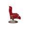 Capri Lounge Chair in Red Leather and Footstool from Stressless, Set of 2 9