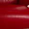 Poltrona Capri in pelle rossa e poggiapiedi di Stressless, set di 2, Immagine 4