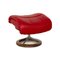 Capri Lounge Chair in Red Leather and Footstool from Stressless, Set of 2 12