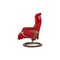 Capri Lounge Chair in Red Leather and Footstool from Stressless, Set of 2, Image 11
