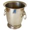 French Art Deco Silver Metal Champain Cooler in Glass, 1930, Image 1