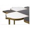 Tavolino da caffè in marmo bicolore e metallo dorato, Immagine 5