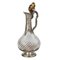 French Louis XV Style Fluted Wine Jug in Glass and Silver, Late 19th Century 4