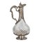 French Louis XV Style Fluted Wine Jug in Glass and Silver, Late 19th Century 1