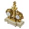 Horloge de Table, Thermomètre et Baromètre en Marbre Blanc et Bronze Doré, 19ème Siècle 7