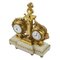 Tabletop Clock, Thermometer and Barometer in White Marble and Gilded Bronze, 19th Century 7