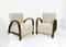Art Deco Sessel aus Holz & Stoff, 2er Set 2