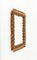 Mid-Century Rattan and Bamboo Squared Wall Mirror, Italy, 1960s 4