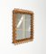Espejo de pared Mid-Century de ratán y bambú, Italia, años 60, Imagen 9